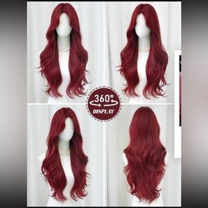 Lace front Red Wig Burgundy Wine 30” synthetic lightweight